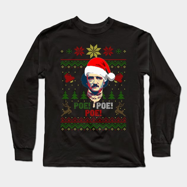 Edgar Allan Poe Christmas Long Sleeve T-Shirt by Nerd_art